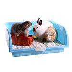 Oncpcare Super Large Rabbit Litter Box, Small Animal Restroom Square Rabbit Litter Toilet Chinchilla Potty Trainer Guinea Pig Litter Tray for Mink Squirrel Weasel