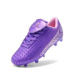 DREAM PAIRS Girls Mega-2k Soccer Cleats Football Shoes Light Purple Pink Size 11 Little Kid