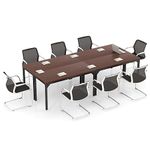 Tangkula Conference Table Set of 4, Large Meeting Room Table with Honeycomb Tabletop, Stable Metal Frame, Multifunctional Computer Desk for Home, Office, Conference Room