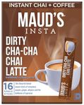 Maud's Espresso Chai Tea Latte Instant Tea Packets, 16 ct | Dirty Cha Cha Chai Latte Flavored Tea | Enjoy Hot or Iced | Solar Energy Produced | On-The-Go Stick Packs