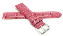 Bandini 12mm Womens Italian Leather Watch Band Strap - Hot Pink - Alligator Pattern