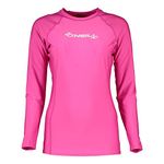 O'Neill Women's Basic Skins Long Sleeve Rash Guard - Fox Pink, XL