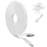 20FT/6M Flat Power Extension Cable for WyzeCam, YI Camera NestCam Blink Wyze Cam OG Wyze Cam Pan Netvue Kasa Cam Cloud Camera Arlo Q Furbo Dog, USB to Micro USB Durable Charging and Data Sync Cord