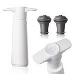 The Original Vacu Vin Wine Saver with 2 Vacuum Stoppers – White