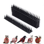 PlastKart Pigeon Spikes (Set of 10) Anti Bird Control for Balcony, Railing, Home Window Protection from Pigeon, Dog, Monkey, Crow, Kabootar, Split AC, Spikes with Double Sided Tape (Black)