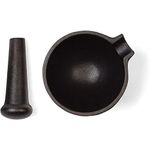 Fox Run 3861 Mortar and Pestle, Cast Iron, Black