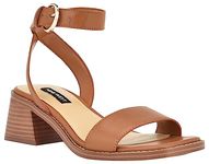 Nine West Womens Tora Heeled Sandal, New Luggage 120, 7