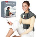 Comfytemp Far Infrared Weighted Heat Pad for Upper Back, Neck, Shoulder, Wearable Electric Heating Pad with 6 Heat Levels,Auto-Off Timer, Effective Heat Therapy for Deeper Muscle Tension, Cramp Relief