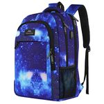 MATEIN School Backpack, Lightweight School Bag for Girls Secondary Middle School Water Resistant 15.6 Inch Travel Backpack for School Boys Book Bag College Rucksack with Anti Theft Pocket, Galaxy Blue