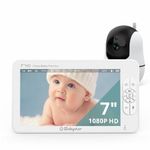 Babystar Baby Monitor with Camera and Night Vision,2024 Upgraded 1080p 7" HD Video Baby Monitor No WiFi,Up to 22 Hrs Battery Life,Remote Pan/Tilt/Zoom,2-Way Talk, Temperature, 8 Lullabies,1000ft Range