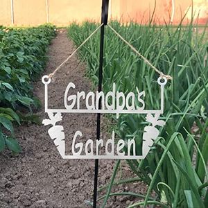 ROCC RUSTED ORANGE CRAFTWORKS CO. Garden Hanger's for Him (Grandpa's)-Garden Signs Decorative Outdoor-Garden gifts for men-Outdoor Signs-Gifts for gardeners men-Fathers day yard sign-Gardening Signs