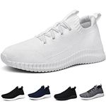 ziitop Mens Slip On Running Shoes Womens Walking Tennis Gym Athletic Shoes Breathable Lightweight Comfortable Fashion Non Slip Sneakers for Men Women White