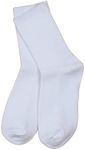 SHENHE Women's Ribbed Knit Cushioned Athletic Running Mid Calf Crew Socks Solid White One Size