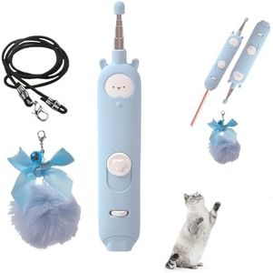 FREEMAGEDOM Giochi Per Gatti, Giochi Gatto, Gioco Gatto Con Illuminazione LED, Giochi Per Gatti In Casa, Giochi Interattivi Per Gatti, Luce Led, RicaricaUSB, Luci Led Bacchetta Palla Gatto (celeste)