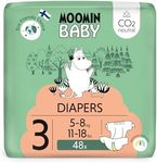 Muumi Baby Eco Nappies Size 3, 5-8 kg (11-17 lbs), 48 Sensitive Premium Diapers | CO2 Neutral | Soft and Skin Friendly, No Unnecessary Chemicals |