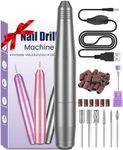 Electric Nail Drill, Professional Nail Drill Machine, 20000RPM Adjustable Speed Manicure Pedicure Set with 6 Drill Bits, Low Vibration Low Noise Electric Nail Files for Gel/Acrylic Nails for Beginner