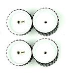 INVENTO 4pcs 70mm x 40mm Plastic Robotic Wheel Durable Rubber Tire Wheel 6mm Hole for DC Geared Motor RC Car Robot