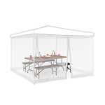 Relaxdays, Mosquito Net Pavilion, Against Insects, Bugs, for Outdoors, Party Tent, Gazebo, 3x3m, Fastener, White, 2 x 12 m