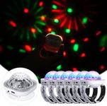 Rossesay 6 Pcs 2 in 1 USB Disco Light Sound Control Strobe Atmosphere Lights Mini Wearable Lights with USB Cable Suction and Wristbands Portable Disco Ball Bracelet for Room Decor Car Dance Club Party