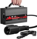 KEMIMOTO 48V Golf Cart Charger for Club Car Precedent/DS/Power Drive, 15A Golf Cart Battery Charger, Overcharge Protection, Full in 4-6H, Trickle Charge, 16 ft, 3-pin Round Plug, for Lead Acid Battery