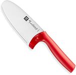 ZWILLING Twinny Children's Chef's Knife, 10 cm, with Finger Guard, Stainless Steel, Rounded Blade Shape, Child-Friendly Design, Plastic Handle, Red