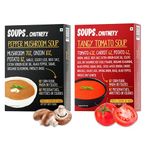 Chutnefy Instant Pepper Mushroom and Tangy Tomato Soup - Combo Pack of 2 (Serves 4) |Healthy Vegetable Soups | Home Style Ready To Eat - No Cooking Needed