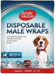 Simple Solution Disposable Dog Diapers for Male Dogs | Male Wraps with Super Absorbent Leak-Proof Fit | Excitable Urination, Incontinence, or Male Marking | Small | 30 Count