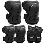 Inkidio Knee Pads for Kids Protective Gear Set with Knee Pads Elbow Pads and Wrist Guards Ideal for Girls Boys Skating Skateboard Scooter Bike (Medium, Black)