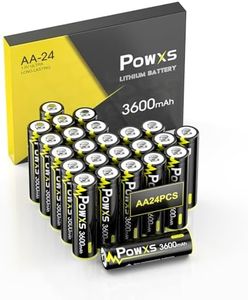POWXS AA Lithium Batteries 24 Pack, 1.5V 3600mAh Ultra-Long Lasting Batteries - 25-Year Shelf Life, Eco-Friendly, Safe & Leak-Proof【Non-Rechargeable】