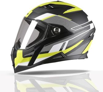 TVS Racing Anti Matter Full Face Helmet for Bike & Motorcycle Riders-DOT & ISI Certified-Lightweight ABS Shell, UV Resistant-Ventilated Comfort Liner, Quick-Release Visor & Chin Strap (Neon/L)