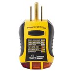 Sperry Instruments GFI6302 GFCI Outlet/Receptacle Tester, Standard 120V AC Outlets, 7 Visual Indication/Wiring Legend, Home & Professional Use, Yellow & Black