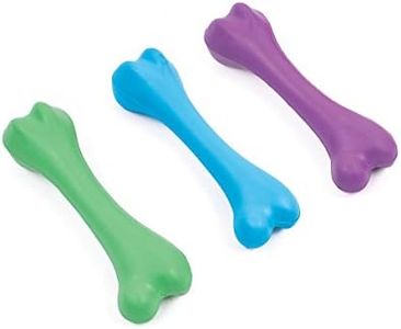 Kazoo Rubber Bone Dog Toy, Green/Blue/Purple, Large