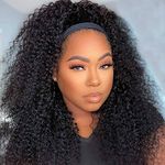 Headband Wig Brazilian Human Hair Wig For Black Women Human Hair Kinky Curly Wigs for Black Women Glueless None Lace Front Wig 150% Density Real Hair Wigs Human Hair
