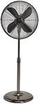 DecoBREEZE Pedestal Standing Floor Fan, 3 Speed Oscillating Fan with Adjustable Height, Pearl Black, Retro Fan, 16 inches