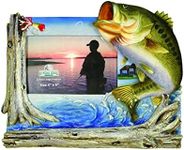 Rivers Edge Bass Fishing Picture Frame - Holds 4" X 6" photo