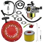 Strongthium GX340 GX390 Tune Up Parts Carb Kit for Honda Predator 11 13 hp 420cc w/Carburetor + Pull Start + Coil + Air Filter + Spark Plug + Throttle Springs + Gaskets