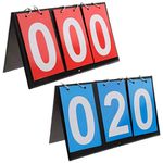 APORO 6-Digital Portable Table Top Scoreboard Flipper, Multi Sports Score Flip Scoreboard (0-999)