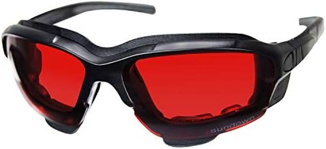 Blue Blocking Glasses -for Sleep -Block 99.9% Blue & Green Light (400nm - 580nm) -PaleoTech® Dark Therapy Lens -Fall Asleep Faster -Optimize Hormones -Calm Eyes & Headaches, Red, Adjustable with foam