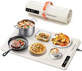 Food Warming Mat, Silicone Heating Tray with 7 Temperature Settings, Quick Full Surface Heating Pad, Thermochromic Line, Kids Lock, Electric Warming Tray for Buffets Party