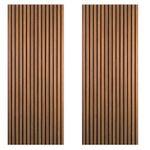 DecorAndDecor Acoustic Slat Wood Wall Panel and Ceiling Panelling Decorative 3D MDF 240 x 60 Walnut - 2 Pack