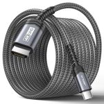 JSAUX 10ft/3M HDMI to Type C Cable, 4K@60Hz USB 3.1 Type C to HDMI 2.0 Cord, USB C to HDMI Cable Nylon Braided Compatible with Thunderbolt 3/4, i-Phone 15 Pro Max, MacBook Pro/Air, Galaxy S24-Grey