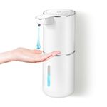Dalugo Automatic Soap Dispenser, USB C Rechargeable Soap Dispenser, Wall Mounted, 380 ml, Electric Soap Dispenser with Sensor, 4 Levels Adjustable Soap Dispenser, White for Kitchen, Bathroom