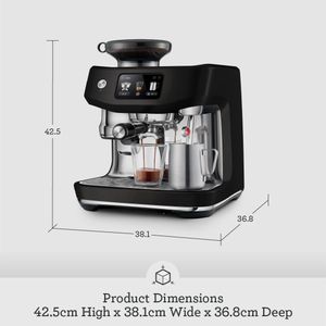 Sage The Oracle Jet Professional Coffee Machine, Black Truffle – 2.3L, 14 Pre-Sets, Manual & Auto Milk Frother, Knock Box