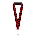 Buckle Down Unisex-Adult's Lanyard-1.0-Alice in Wonderland Card Suits Red/Black, Multicolor, One-Size