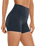 CRZ YOGA Womens ButterLuxe Biker Shorts 4 Inches - High Waisted Workout Running Athletic Spandex Yoga Shorts True Navy Medium