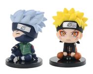 Blue Aura Anime Action Figure Pack of 2 Height -6.5 Cm for Car Dashboard Decoration Office & Study Table Assembly Required | PVC Plastic | N K 6.5