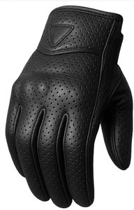 Jackets 4 Bikes Men's Motorcycle Gloves Premium Leather Perforated Protective Armor Knuckle for Cruiser Street Powersports Moto Racing Riding Driving ATV Dirt Bike Gel Padded Biker Glove Black L