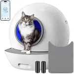 Self Cleaning Cat Litter Box, Upgraded Automatic Cat Litter Box Self Cleaning for Multi Cats, 60L Smart Litter Box with Mat Safety Protection/Odor Removal 1-Year Machine KungFuPet W-arranty