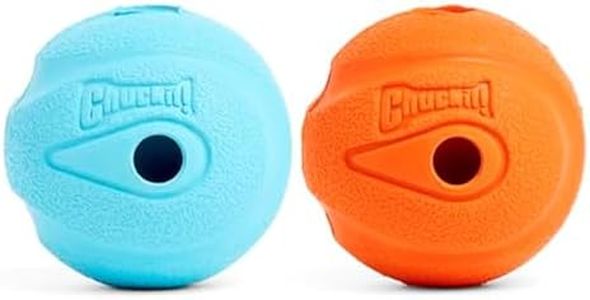 Chuckit! 20220 Whistler Ball - 2pk, Assorted Orange & Blue, Medium 2.5"