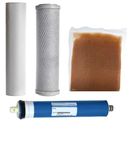 Aquati Filters Complete Replacement Set for 4 Stage Reverse Osmosis RO DI Water Filtration Systems 10" (75GPD RO Membrane)